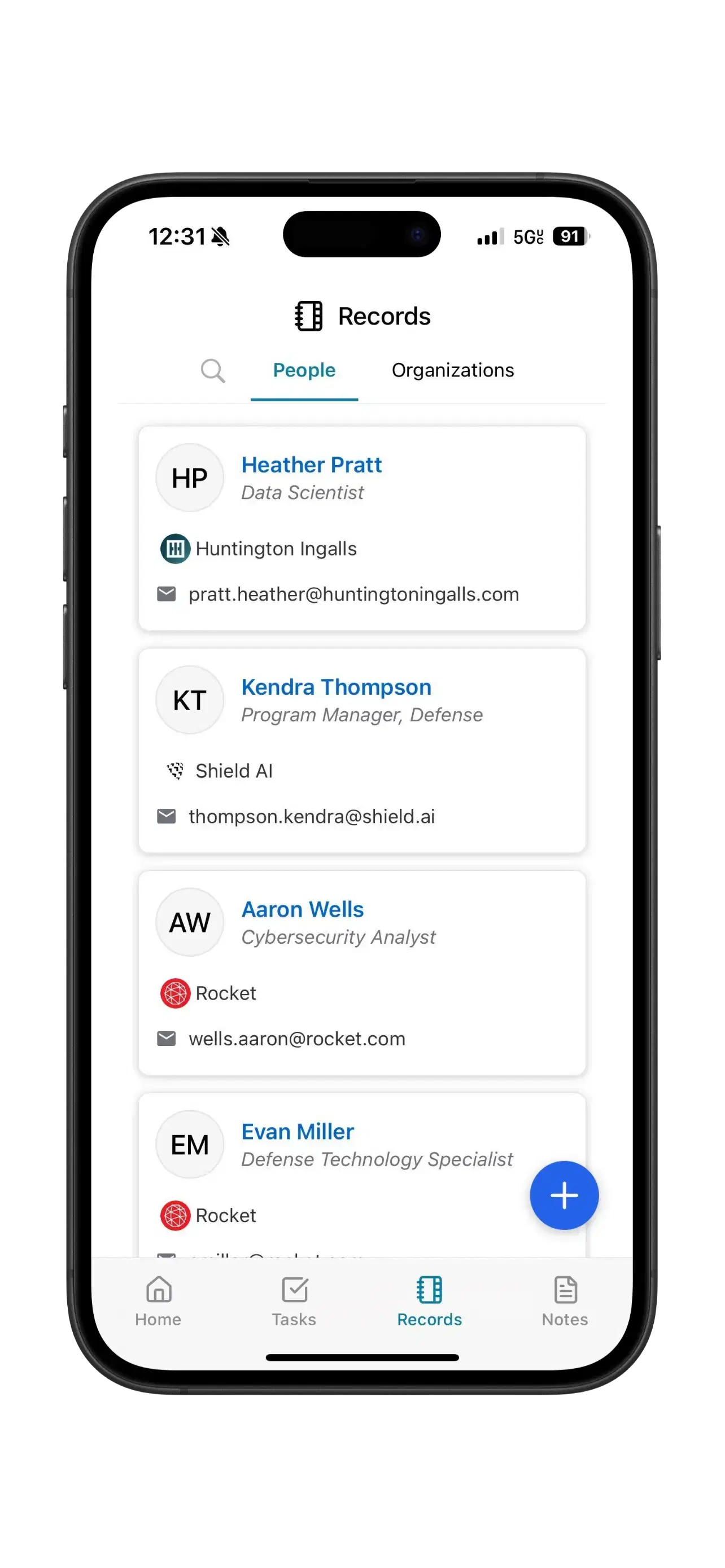 Mobile app mockup